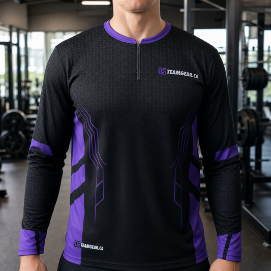TeamGear Canada Batting Jacket - Quarter Zipper — custom jacket worn on model — TeamGear Canada
