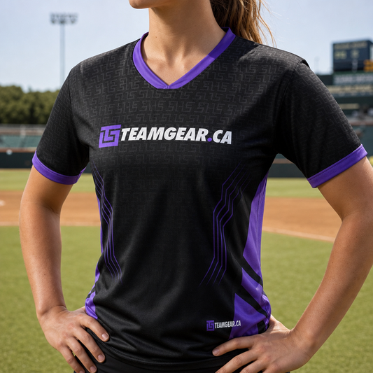 TeamGear Canada Fully Sublimated Softball/Baseball Jersey — custom baseball jersey worn on model — TeamGear Canada