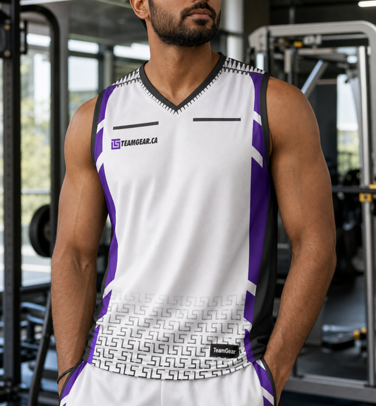 TeamGear Canada Pyjama Bottoms with Pockets — custom pants worn on model — TeamGear Canada