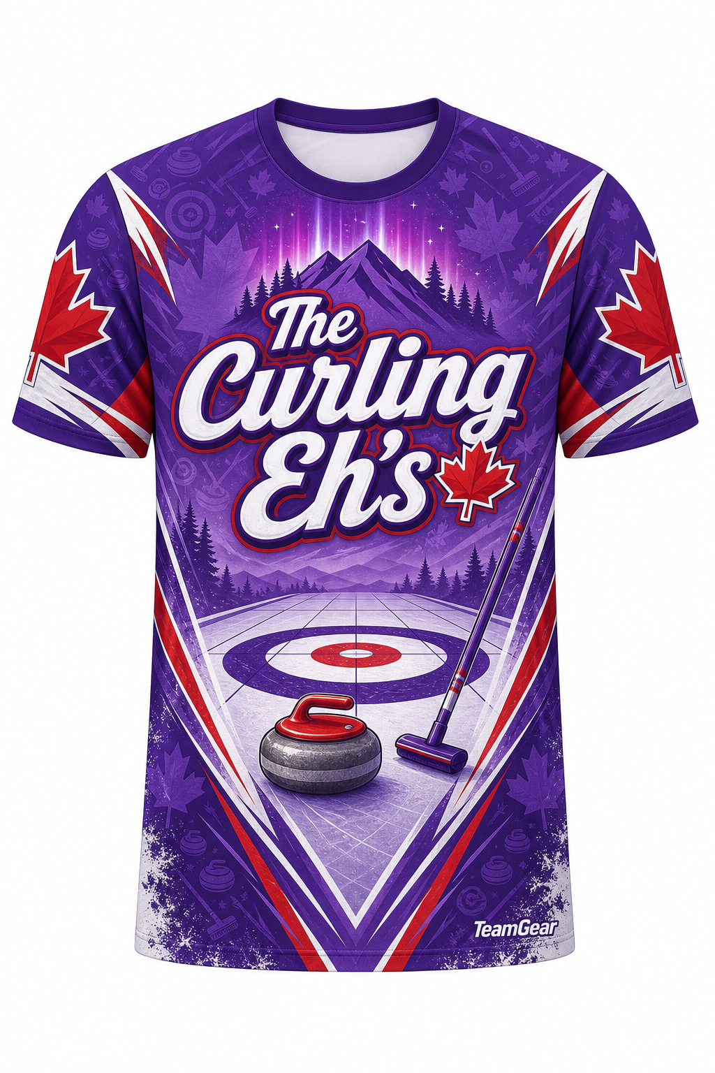 The Curling Eh's Purple Curling Jersey design