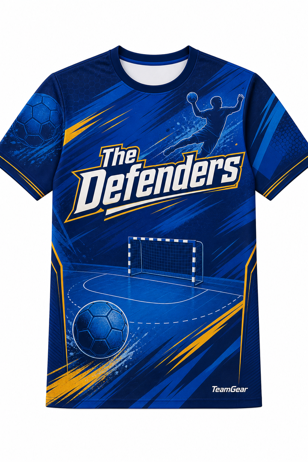 The Defenders Blue Handball Jersey design
