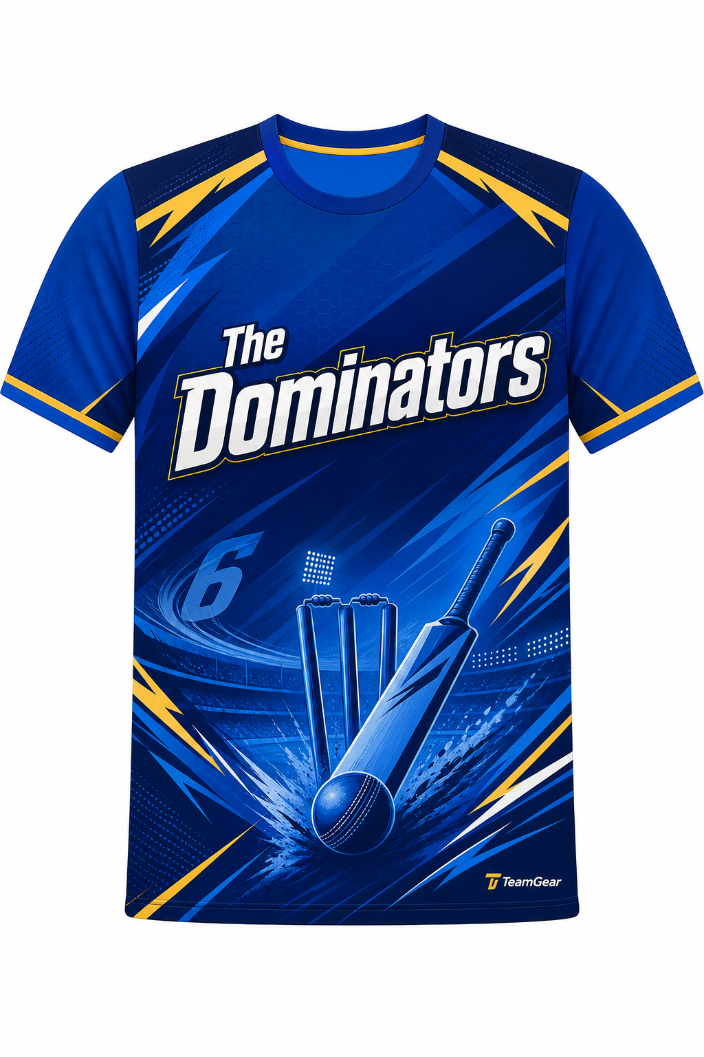 The Dominators Blue Cricket Jersey design