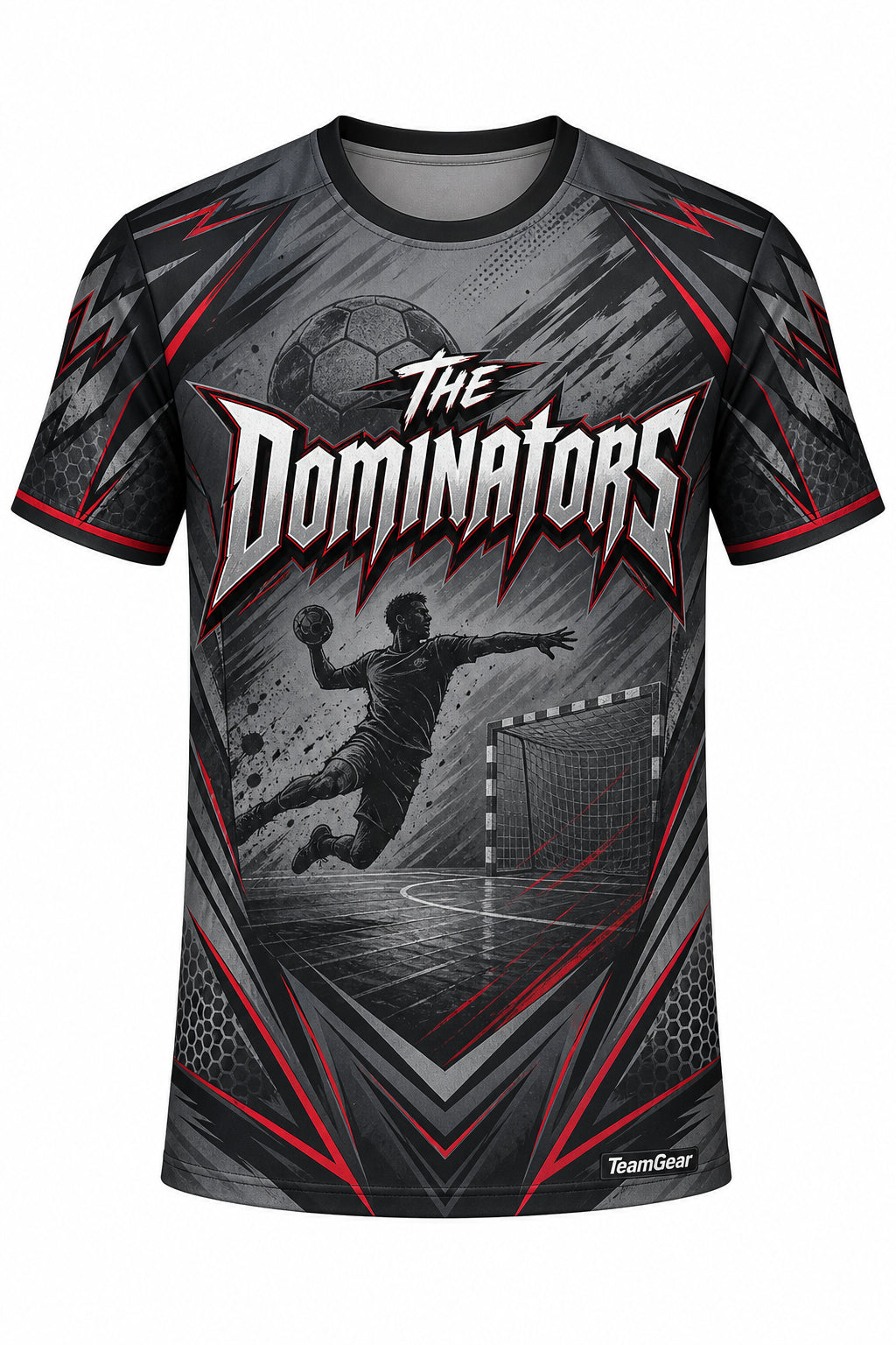 The Dominators Grey Handball Jersey design