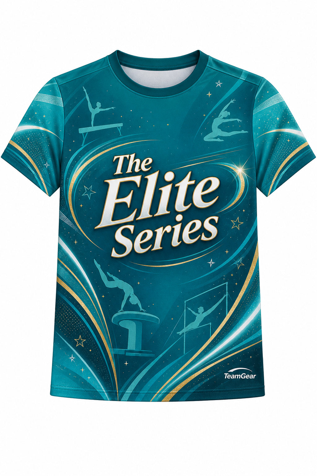 The Elite Series Teal Gymnastics Jersey with name and number