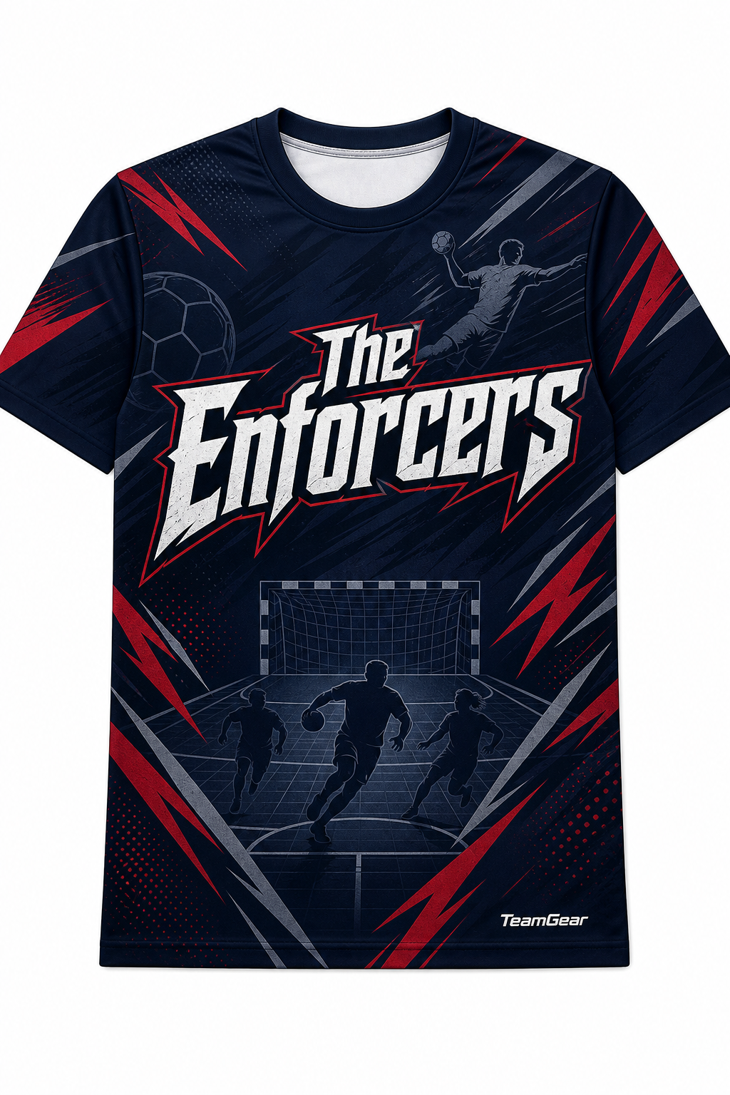 The Enforcers Navy Handball Jersey design