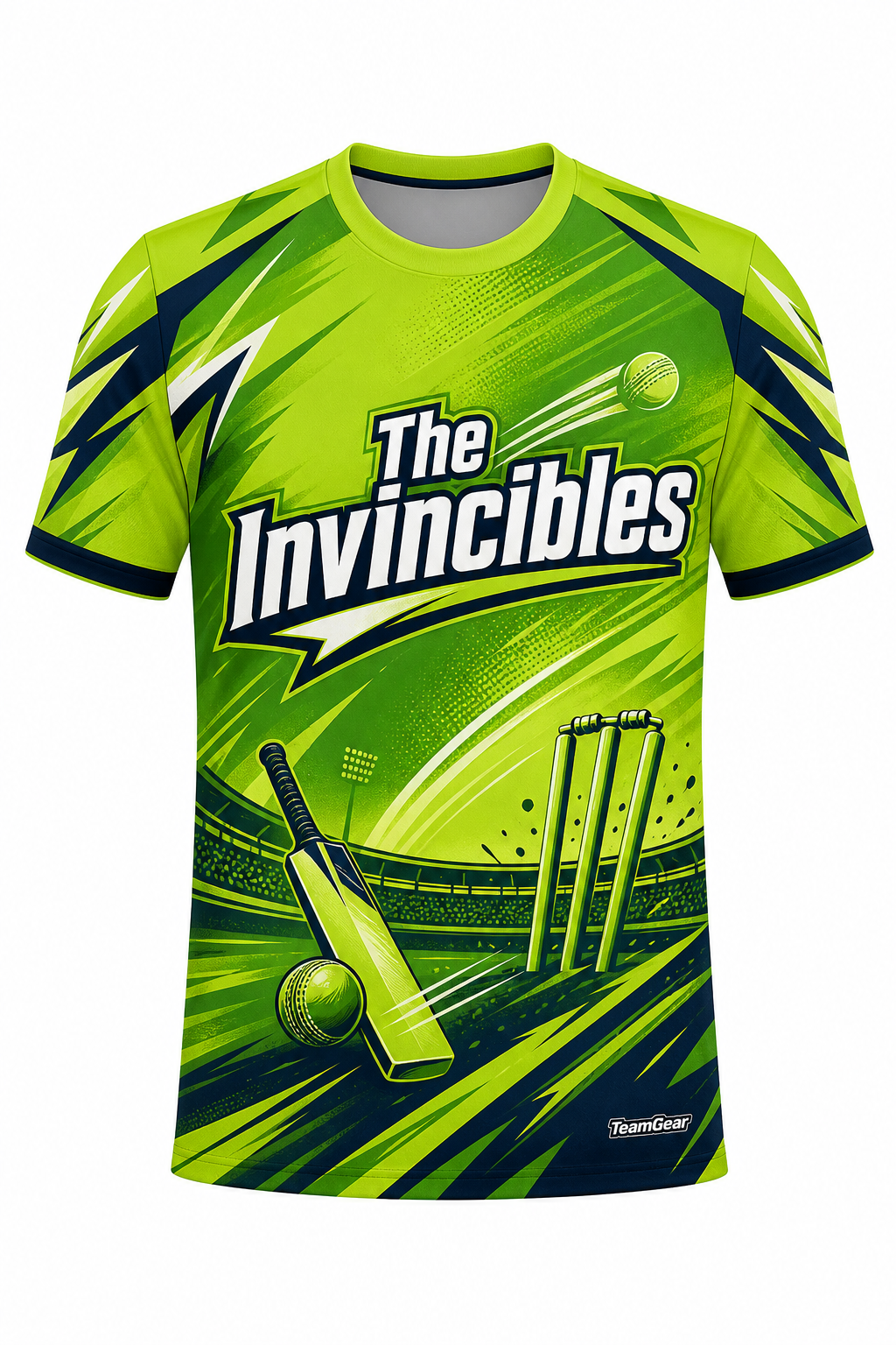 The Invincibles Lime Cricket Jersey design