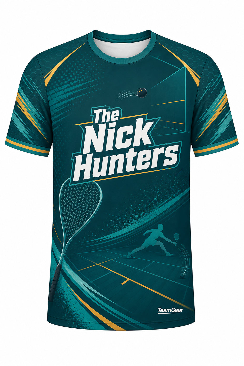 The Nick Hunters Teal Squash Jersey with name and number
