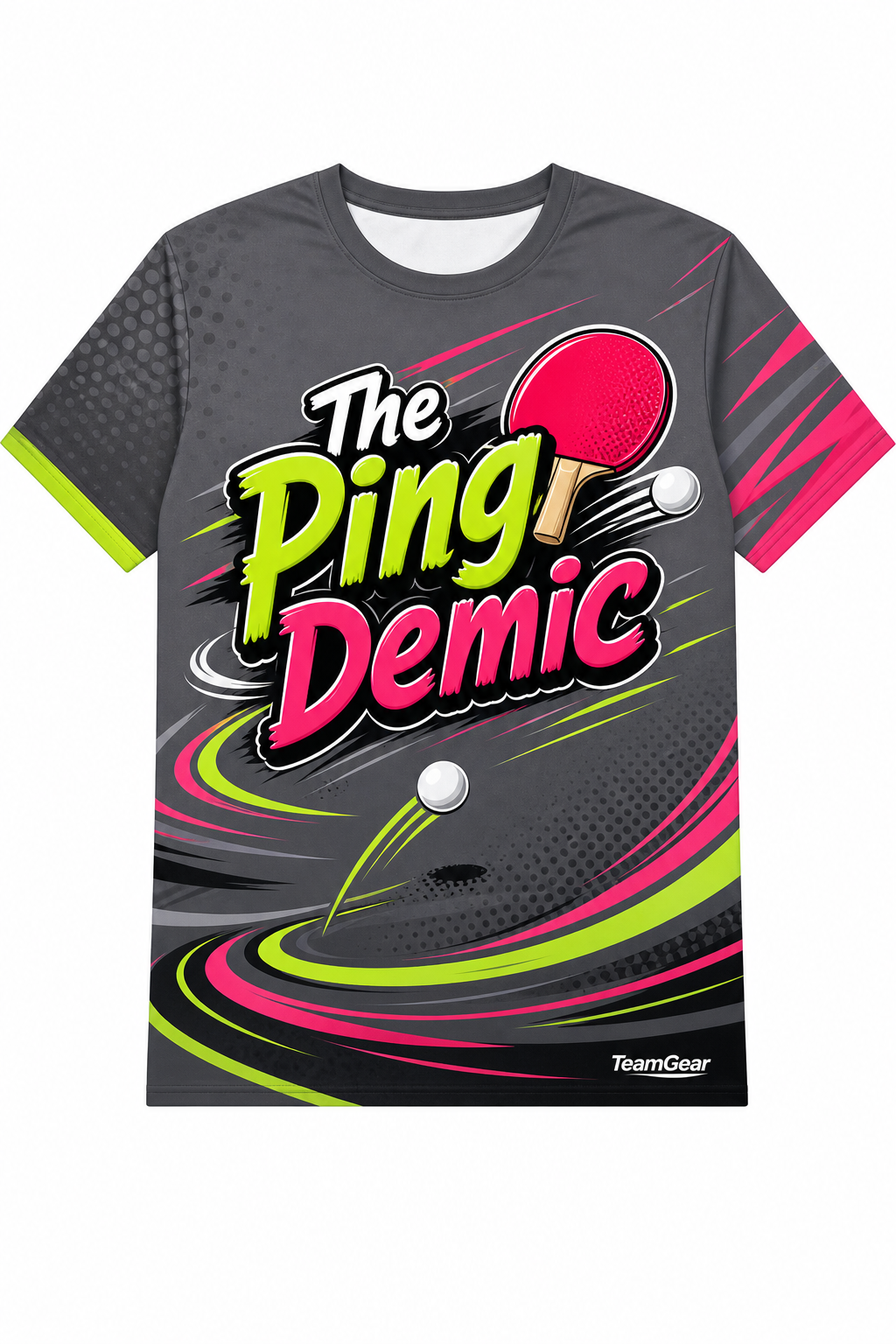 The Ping Demic Grey Table Tennis Jersey with name and number