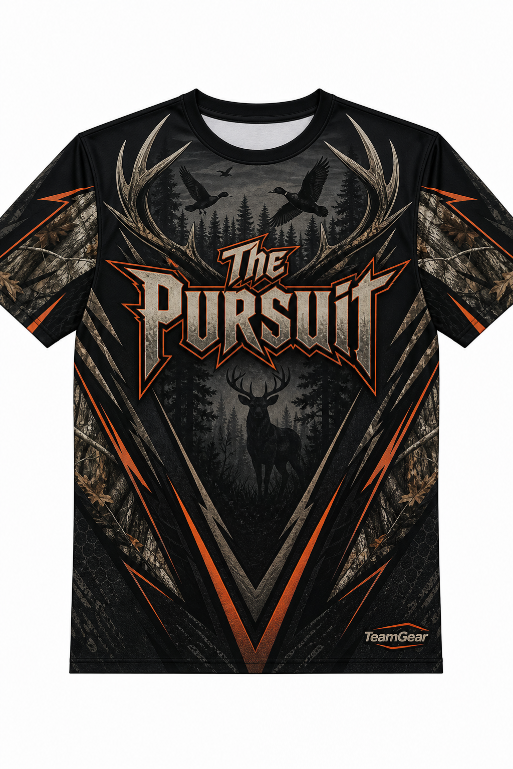 The Pursuit Black Hunting Jersey design