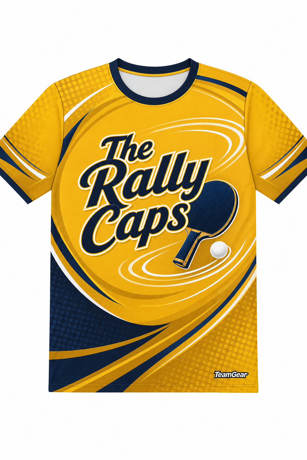 The Rally Caps Gold Table Tennis Jersey with name and number