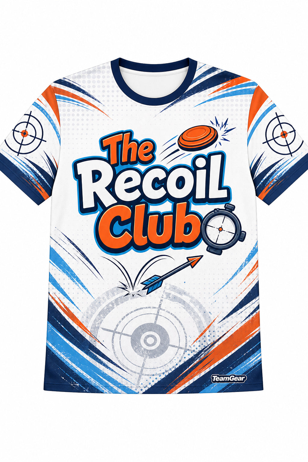 The Recoil Club White Shooting Jersey design