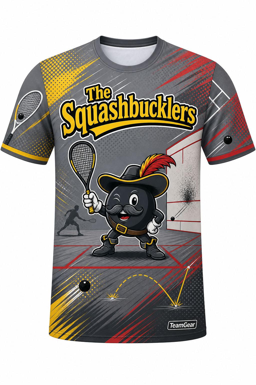 The Squashbucklers Grey Squash Jersey with name and number