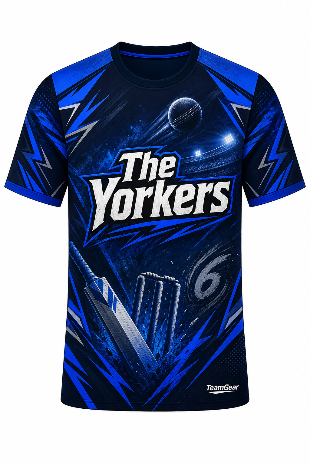 The Yorkers Blue Cricket Jersey design