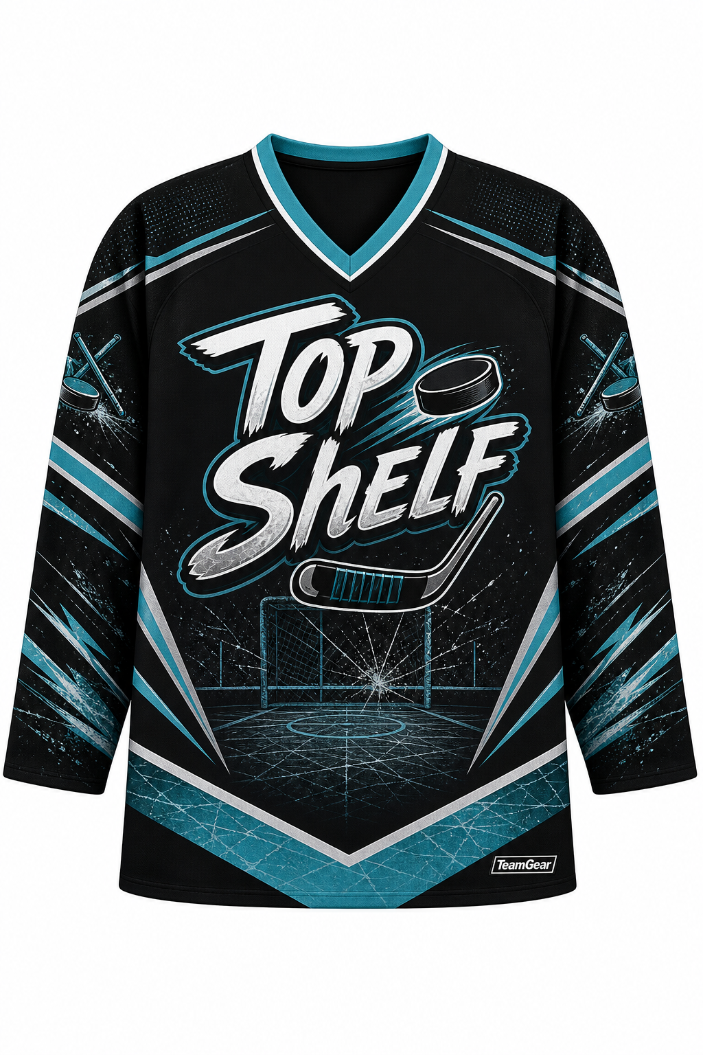 Top Shelf Black Hockey Jersey design