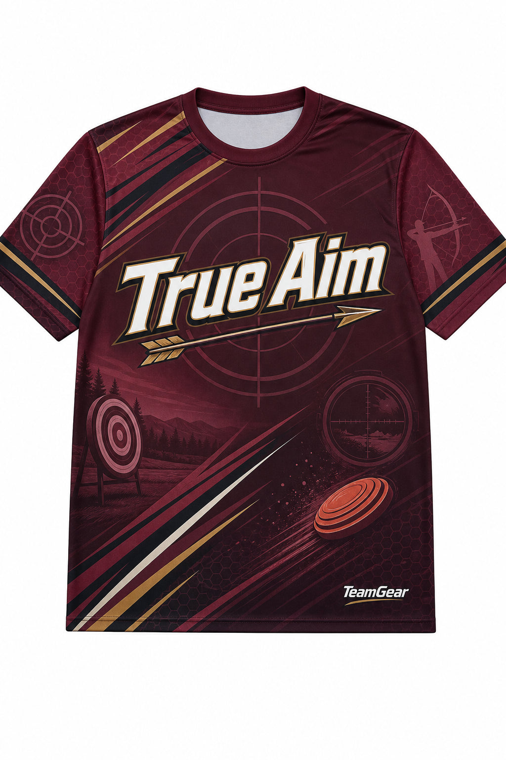 True Aim Maroon Shooting Jersey design