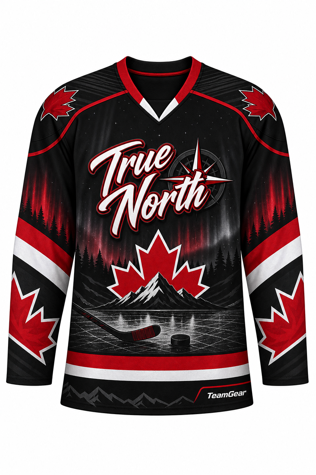 True North Black Hockey Jersey design