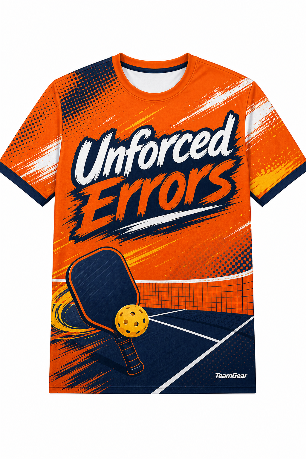 Unforced Errors Orange Pickleball Jersey with name and number