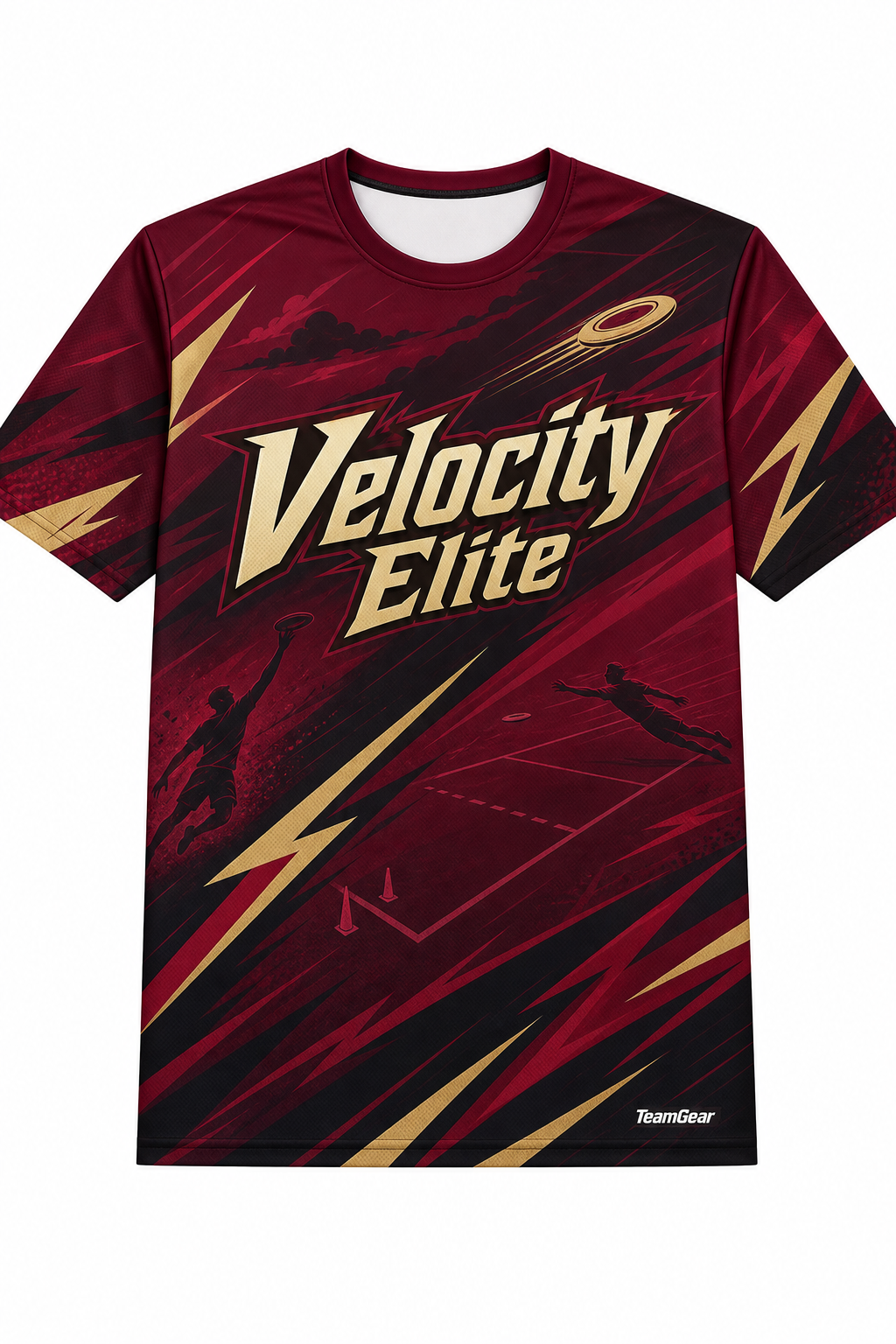 Velocity Elite Maroon Ultimate Frisbee Jersey design