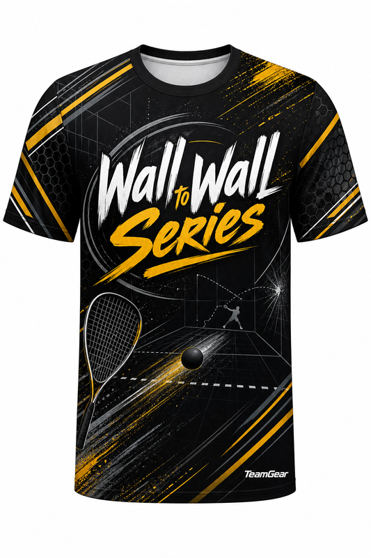 Wall to Wall Series Black Racquetball Jersey design