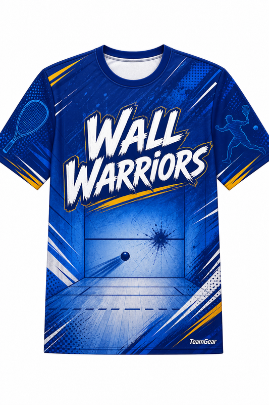 Wall Warriors Blue Racquetball Jersey design