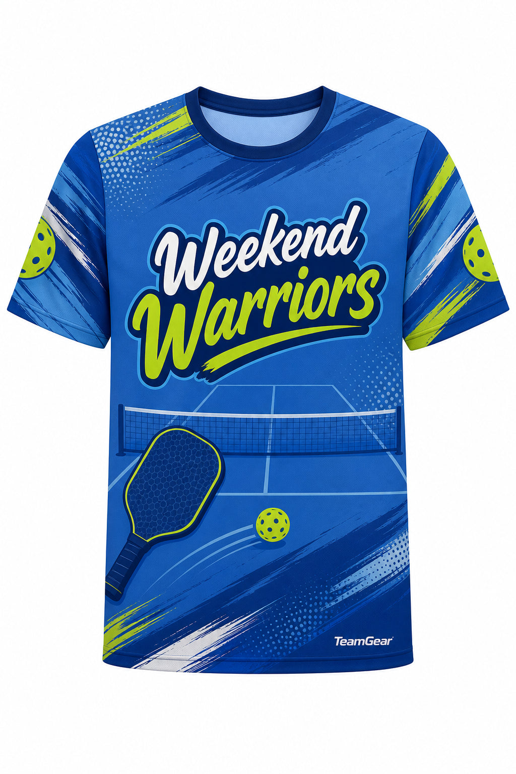 Weekend Warriors Blue Pickleball Jersey with name and number