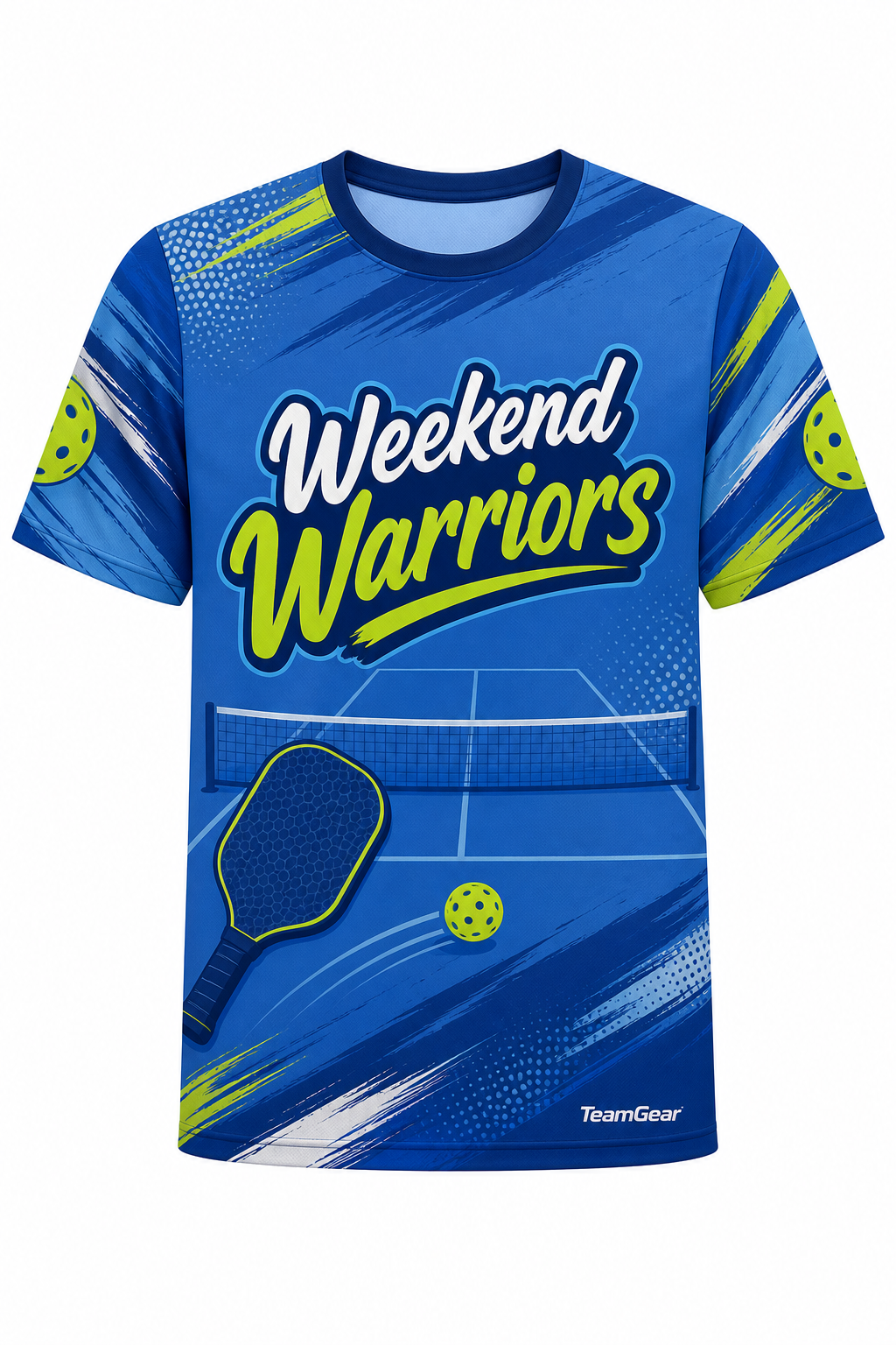 Weekend Warriors Blue Pickleball Jersey with name and number