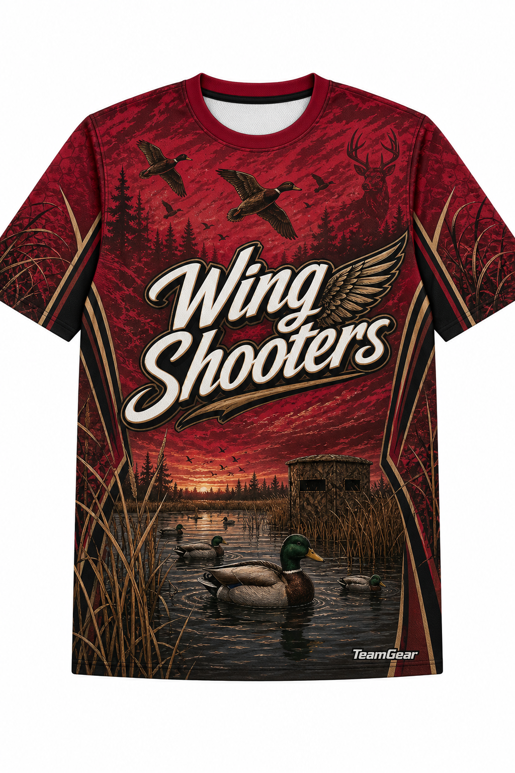 Wing Shooters Crimson Hunting Jersey design