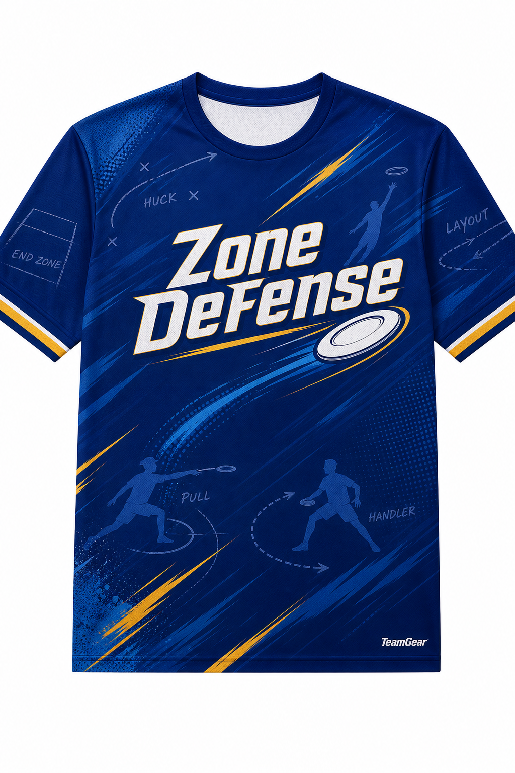 Zone Defense Blue Ultimate Frisbee Jersey design
