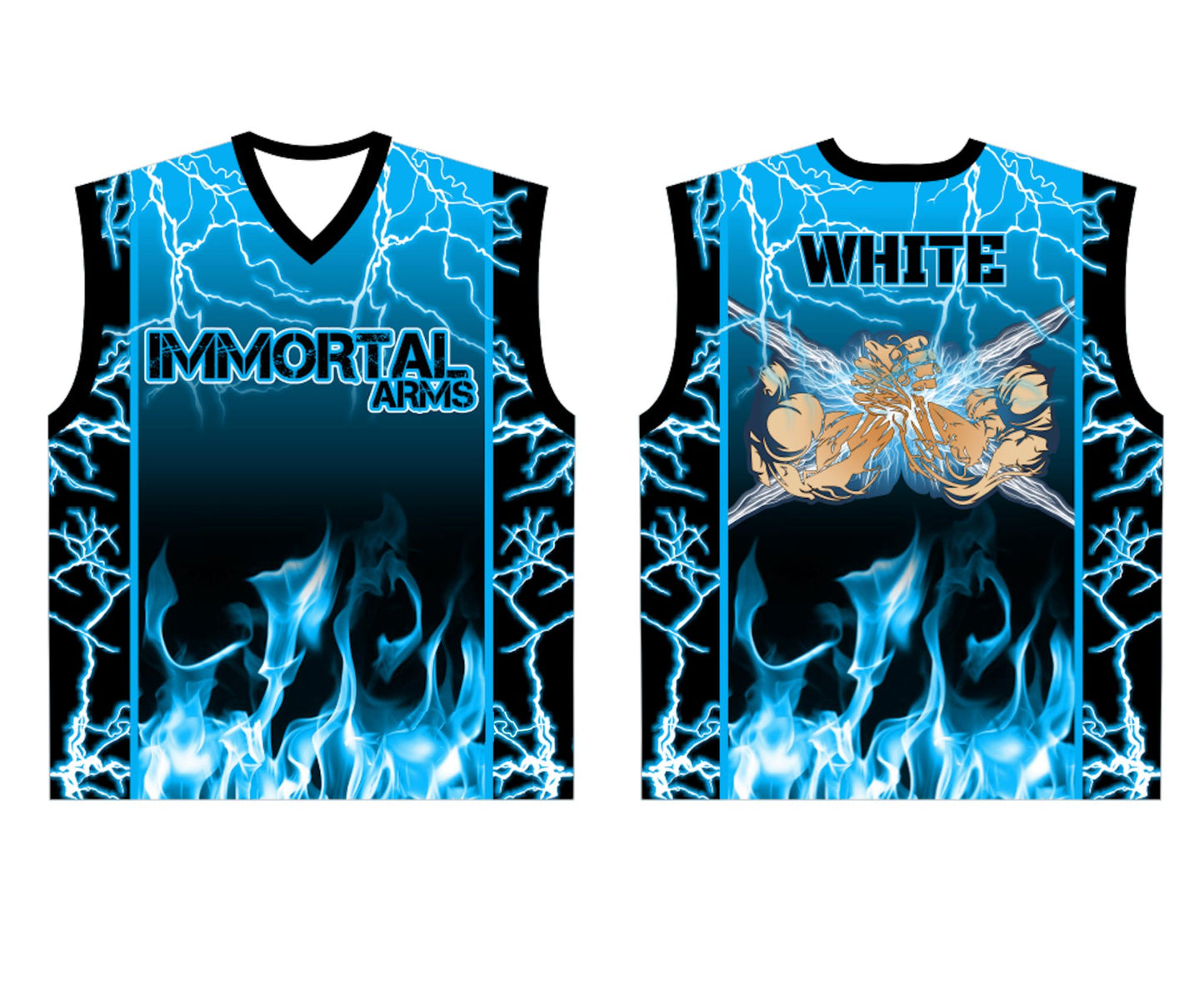 Immortal Arms arm wrestling sleeveless v neck jersey