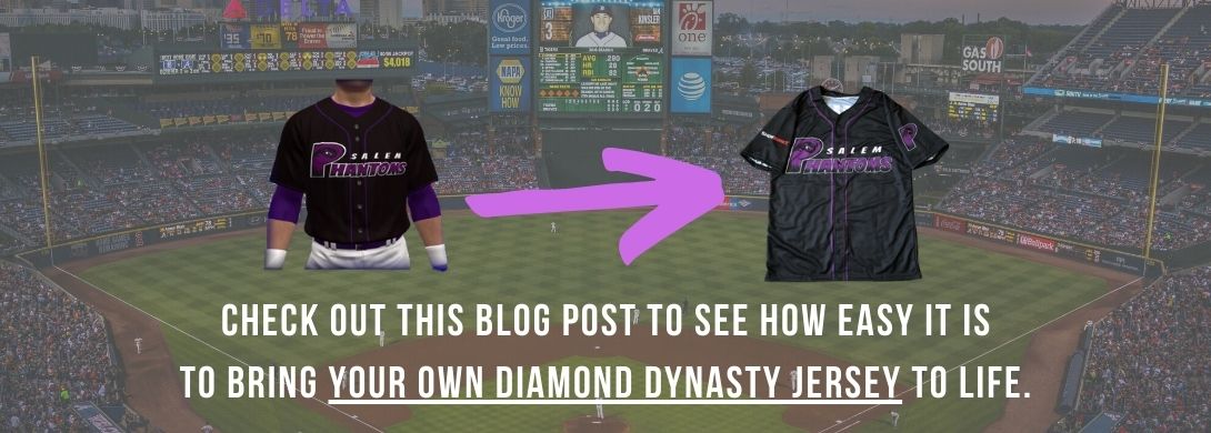 Create your own unique, one-of-a-kind, Limited Edition Diamond Dynasty team jersey. Check out this blog post to see how easy it is to bring your own MLB The Show Diamond Dynasty jersey to life.