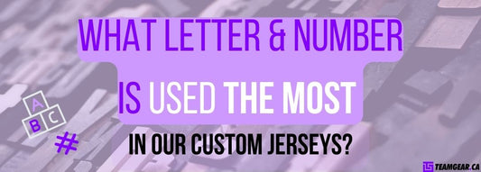 What letter and number are most common in custom jerseys? We searched through our Canadian made custom full sublimation jerseys to find out.