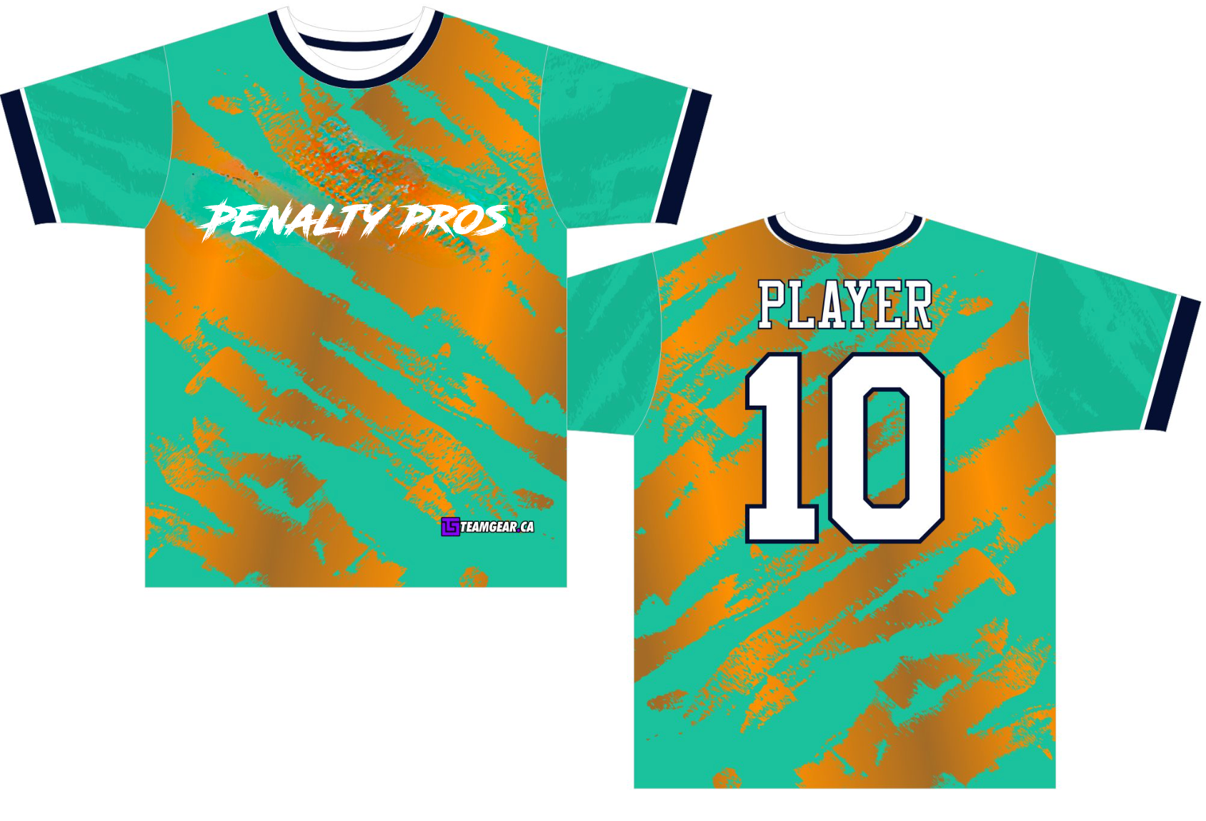 Penalty Pros Green Soccer Jersey with gold accents