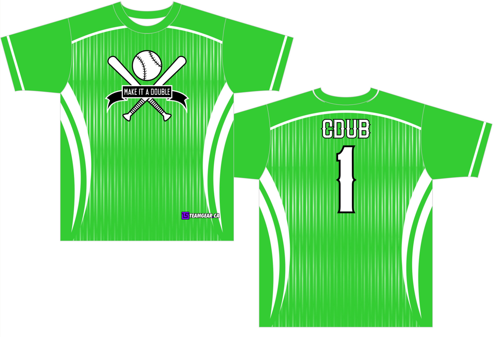 Make it a Double Softball Jersey with green design