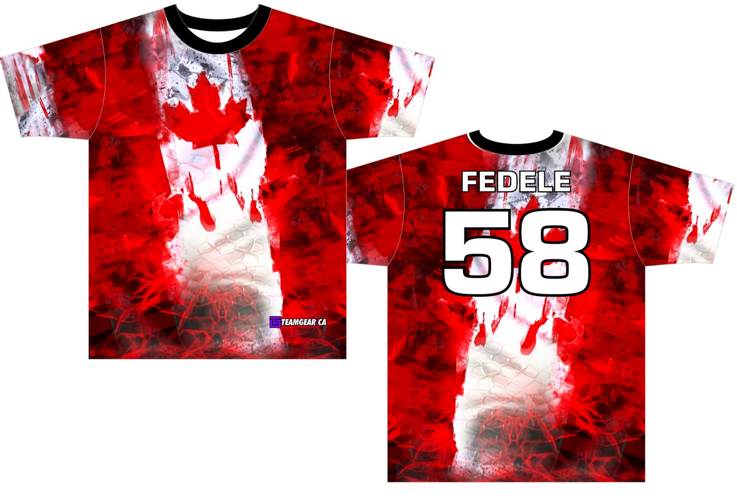 Canada team Softball Jersey featuring a waving flag print