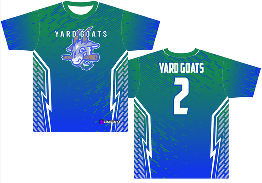 Yard Goats softball jerseys with name and number