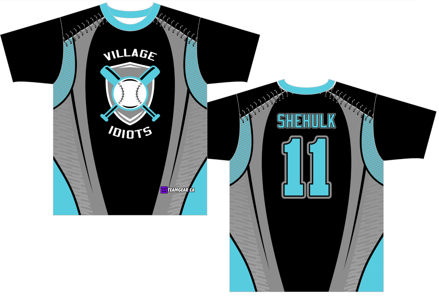 Black and Blue Village Idiots Softball Jersey