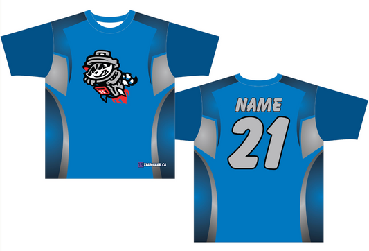 Trash Pandas Blue Softball Jersey with custom team logo