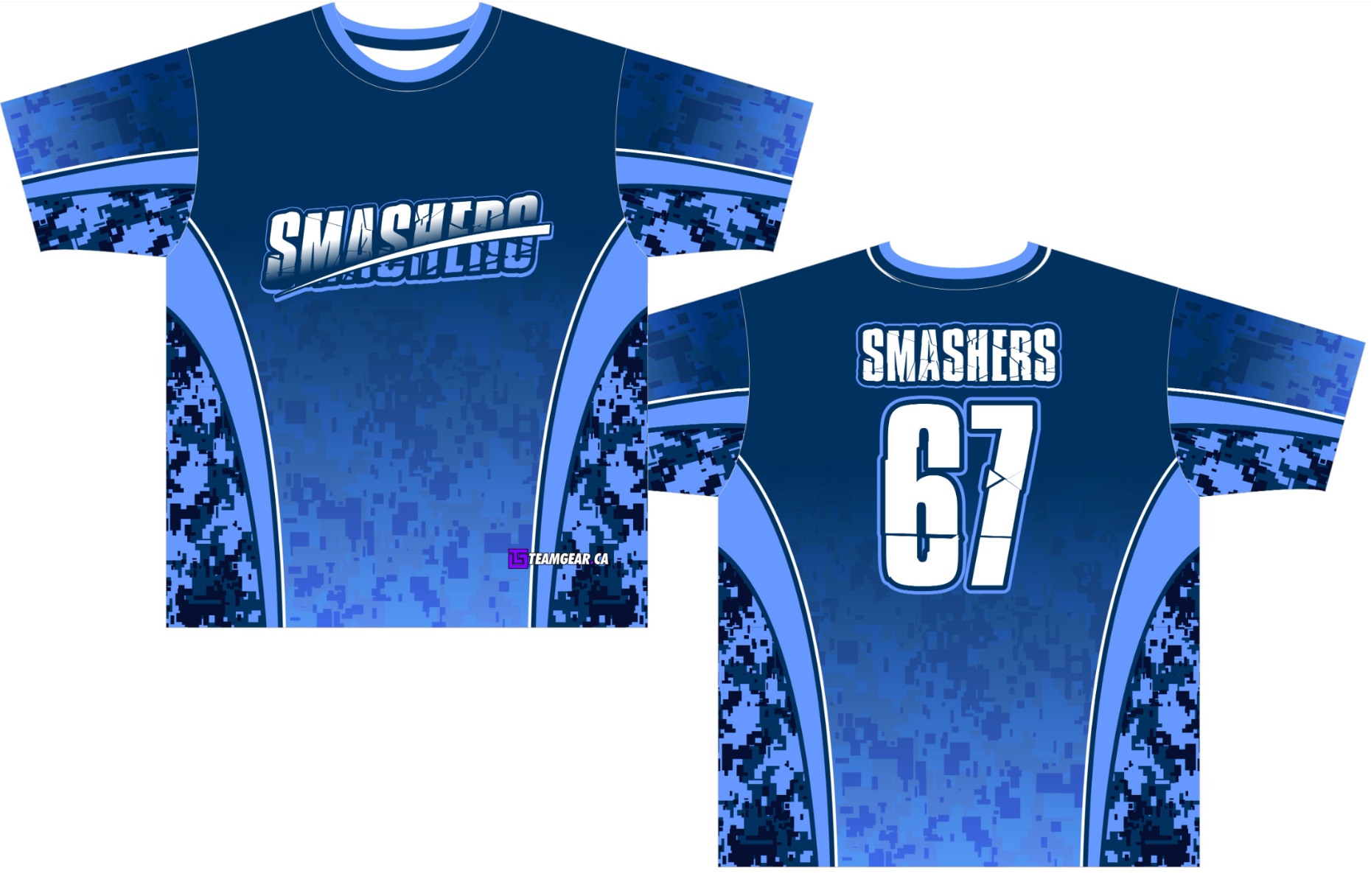 Smashers Blue Softball Jersey with camo prints