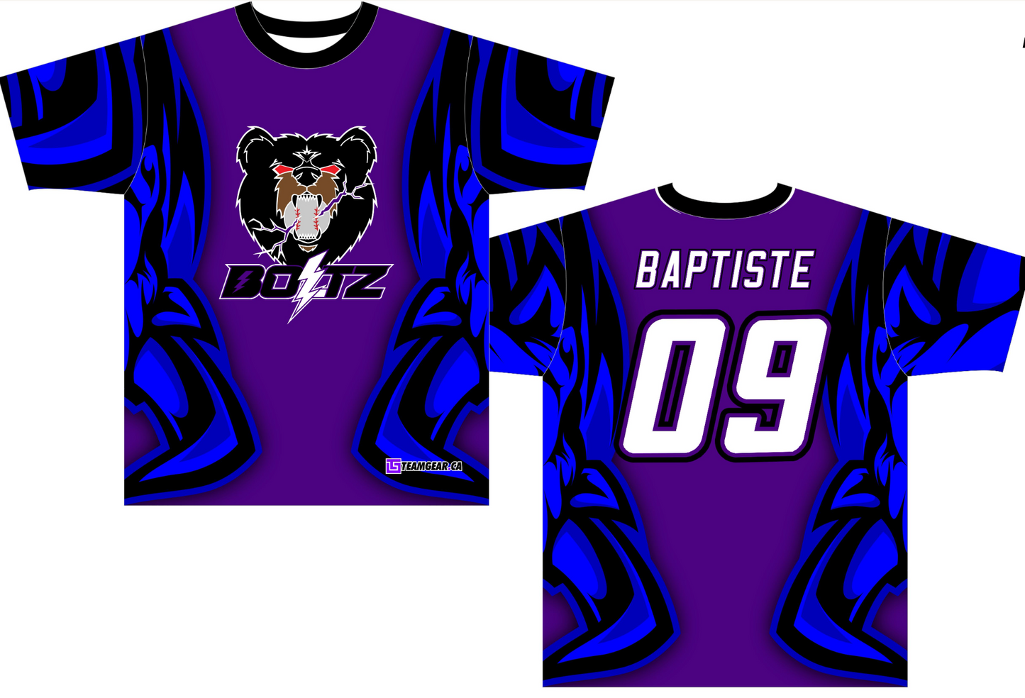 Boltz Softball Jersey with bear logo