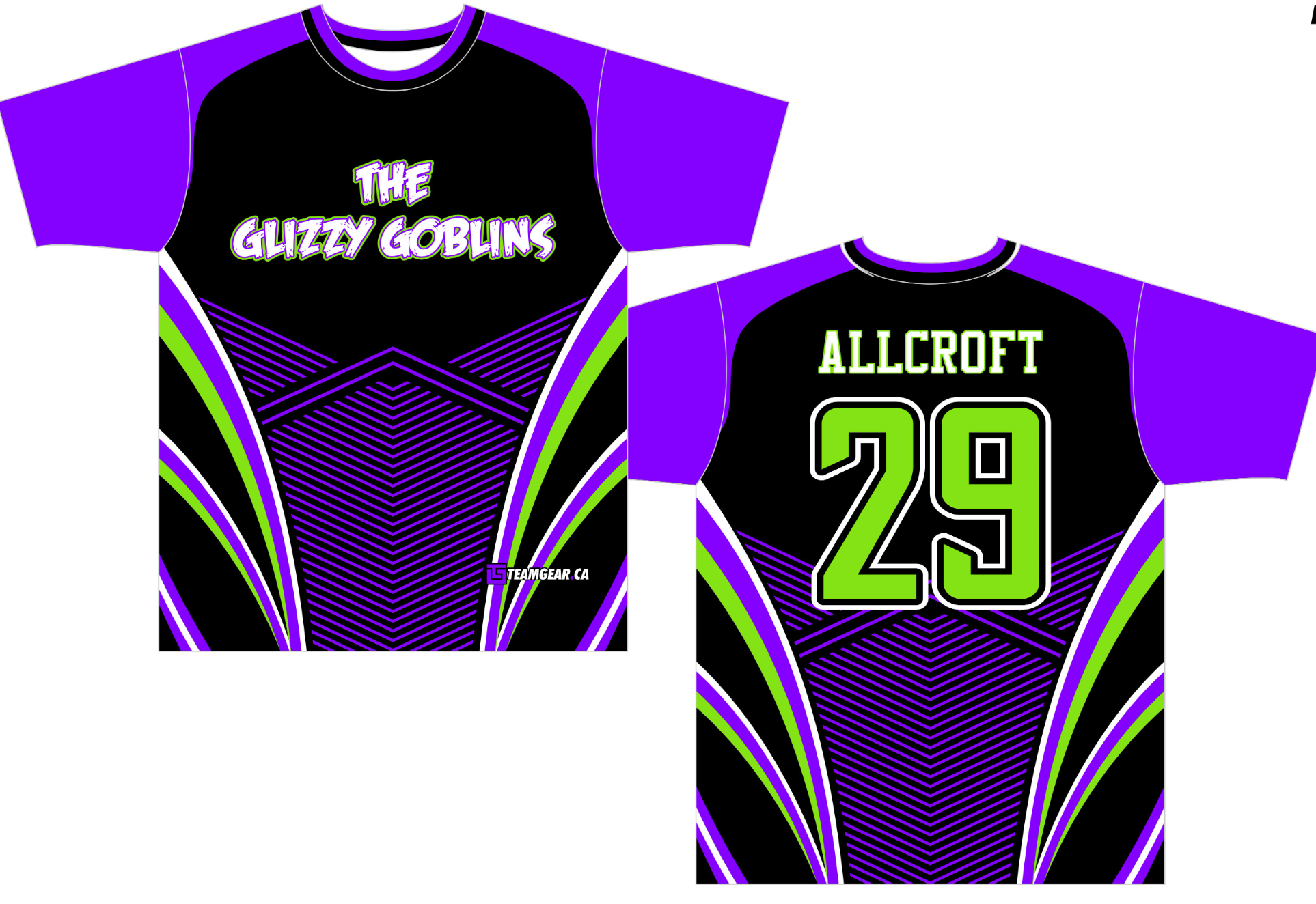 Glizzy Goblins Purple Softball Jersey with inappropriate team name