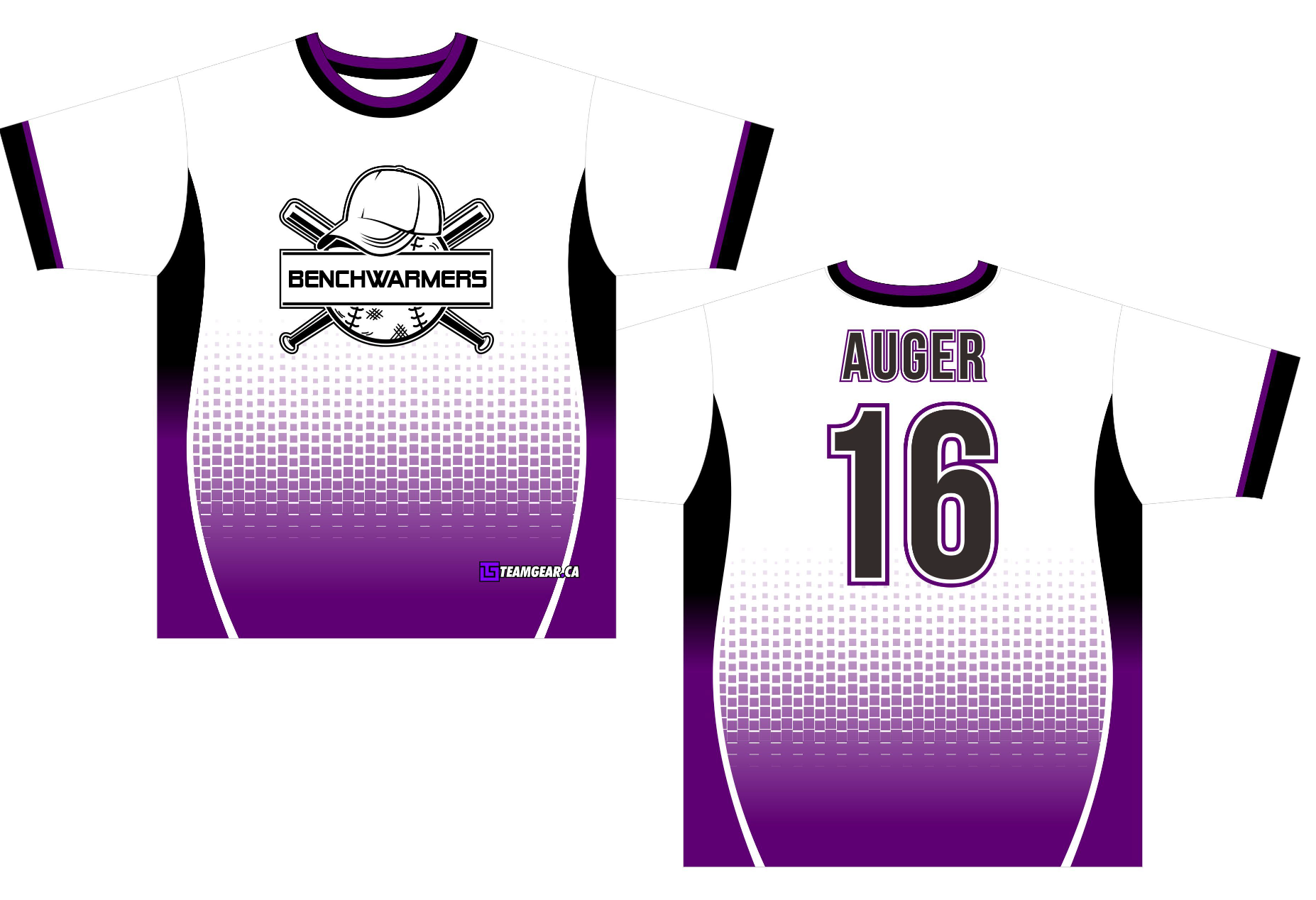 Benchwarmers Purple Softball Jersey with short-sleeves