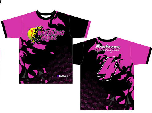 Breaking Ballz Pink and black Softball Jersey