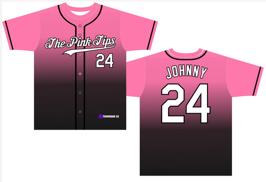 Pink Tips Baseball Jersey with inappropriate team name