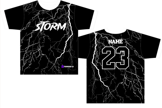 Storm Black Softball Jersey with lightning