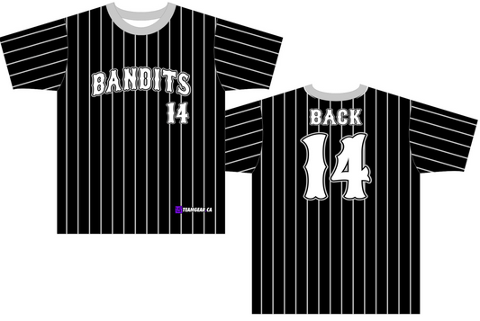 Pinstripe Bandits Black and white Softball Jersey