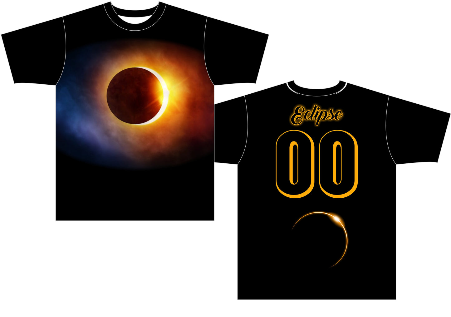 Eclipse Black Softball Jersey with sun and moon design