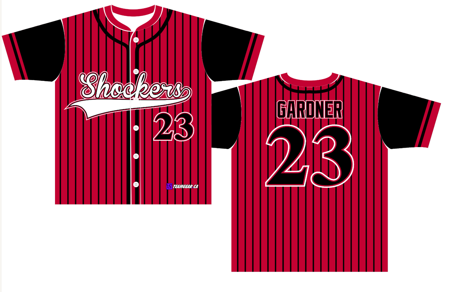 Shockers Baseball Jersey with pinstripes button down