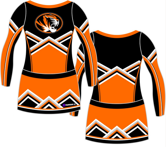 Tiger Orange Cheerleading Uniform costume design