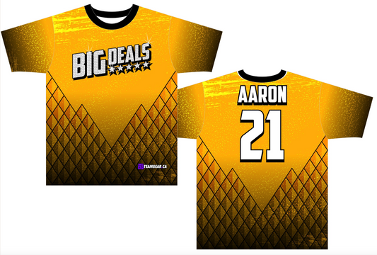 Big Deals Softball Jersey with gold sparkles