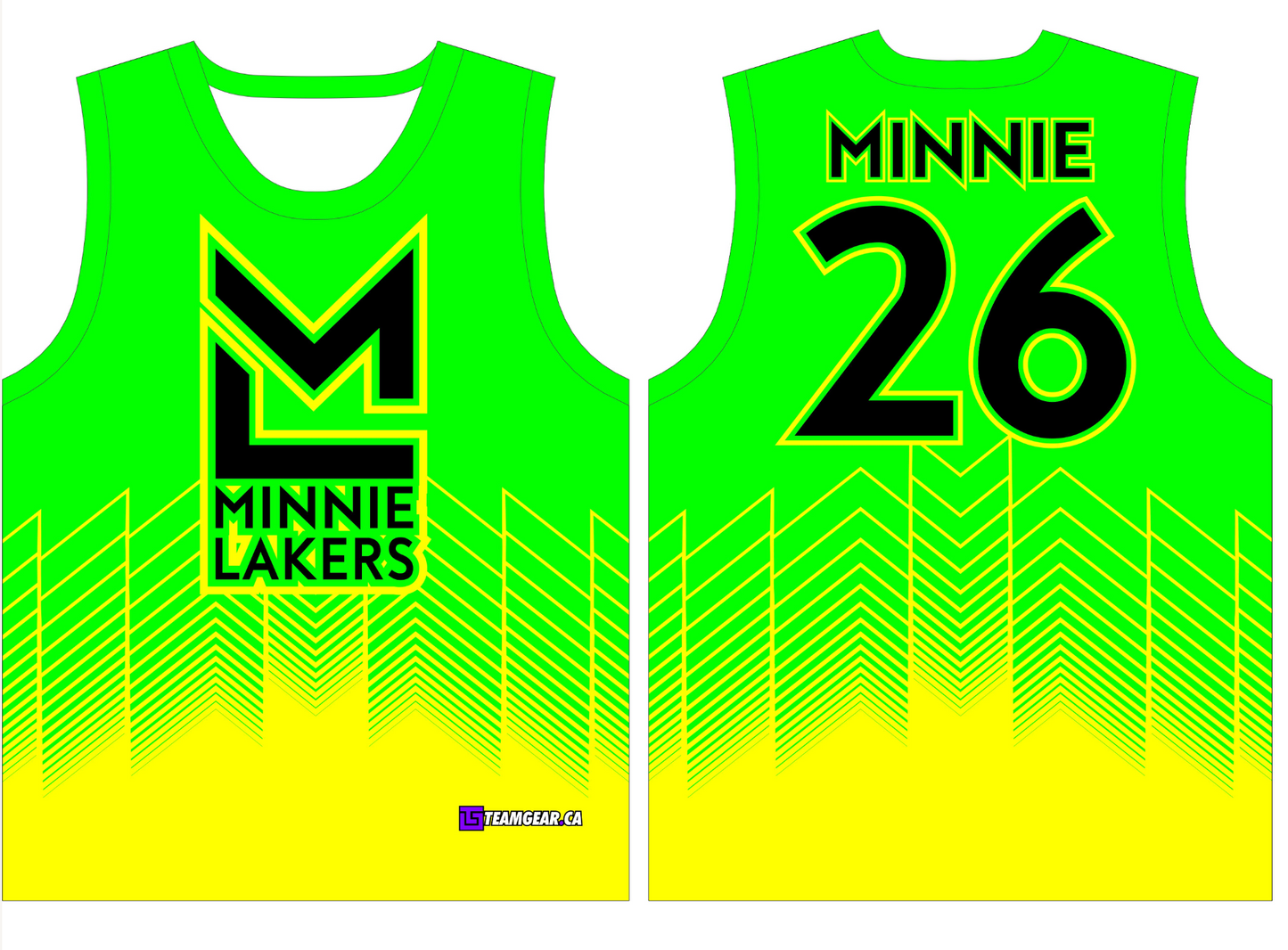 Minnie Lakers Green Basketball Jerseys